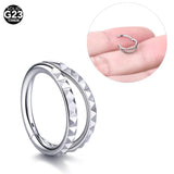 Titanium CZ Opal Hinged Segment Ring Nose Septum Ring 16G