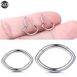 Titanium CZ Opal Hinged Segment Ring Nose Septum Ring 16G