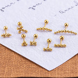 Geometric Cross Bead Ball Stainless Steel Earring for Women