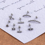 Geometric Cross Bead Ball Stainless Steel Earring for Women
