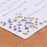 Geometric Cross Bead Ball Stainless Steel Earring for Women