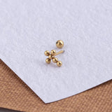 Geometric Cross Bead Ball Stainless Steel Earring for Women