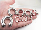 Stainless Steel BCR Circular Barbells Horseshoe Nose Ring CBR Flesh Tunnel