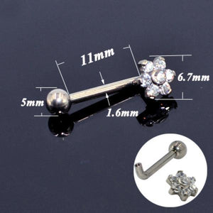 G23 Titanium Christina Vertical Hood Piercing Opal Flower Clitoris Ring