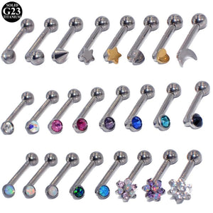 G23 Titanium Christina Vertical Hood Piercing Opal Flower Clitoris Ring