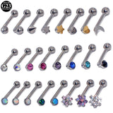 G23 Titanium Christina Vertical Hood Piercing Opal Flower Clitoris Ring