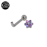 G23 Titanium Christina Vertical Hood Piercing Opal Flower Clitoris Ring