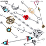38mm Industrial Piercing Ear Cartilage Stud Earring Barbell Straight