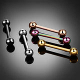 G23 Titanium Nipple Bar Opal Gem Tongue Barbell 14G Nipple Shield Rings