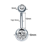 10pcs Crystal Rhinestone Belly Button Rings Surgical Steel Navel Piercing