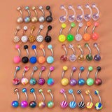 5Pcs 14G Colorful Acrylic Belly Button Rings