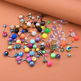 5Pcs 14G Colorful Acrylic Belly Button Rings