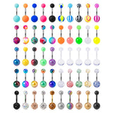 5Pcs 14G Colorful Acrylic Belly Button Rings