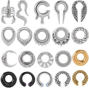 Stainless Steel Magnetic Circle Hinge Ear Weight Gauges