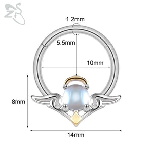 Punk Bat Shape Stainless Steel Hoop Nose Ring Silver Devil Nose Clicker