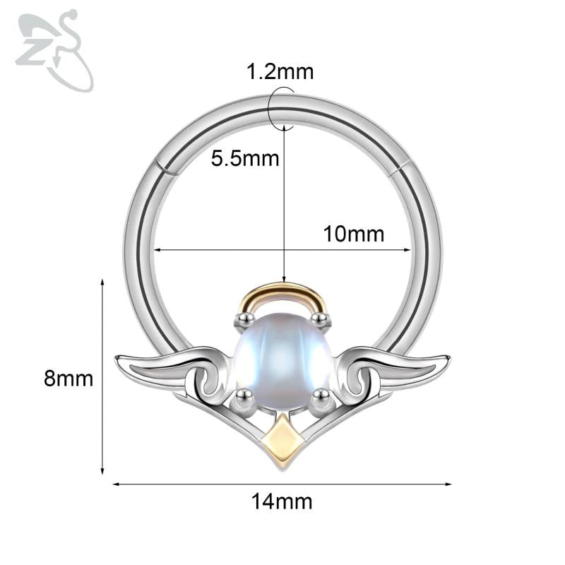 Punk Bat Shape Stainless Steel Hoop Nose Ring Silver Devil Nose Clicker