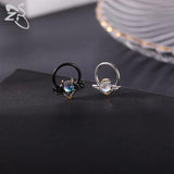 Punk Bat Shape Stainless Steel Hoop Nose Ring Silver Devil Nose Clicker