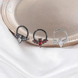 Punk Bat Shape Stainless Steel Hoop Nose Ring Silver Devil Nose Clicker