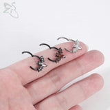 Punk Bat Shape Stainless Steel Hoop Nose Ring Silver Devil Nose Clicker