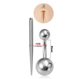 Surgical Steel Body Piercing Kit with Taper and Thread Pin