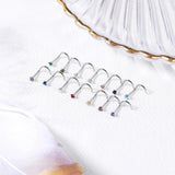10-14Pcs 20G Crystal Nose Stud Piercing Jewelry Stainless Steel Nose Stud