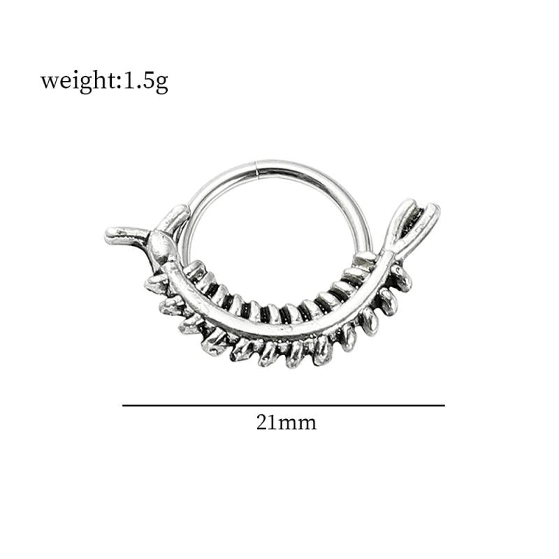 Insect Nose Ring Silver Gothic Stainless Steel Punk for Women Men