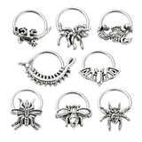 Insect Nose Ring Silver Gothic Stainless Steel Punk for Women Men