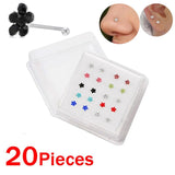 20G Nose Ring Hoop 20PCS Nose Rings Studs Piercings Hoop Jewelry Nose Ear