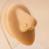20G Stainless Steel Opal Stone L Shape Nose Stud Zircon Nose Ring