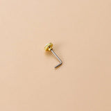20G Stainless Steel Opal Stone L Shape Nose Stud Zircon Nose Ring