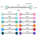 Surgical Steel Tongue Barbell Ring Opal Nipple Barbell Piercing