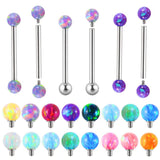 Surgical Steel Tongue Barbell Ring Opal Nipple Barbell Piercing