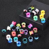 32pcs Silicone Ear Gauges Tunnels Plugs Piercing Jewelry Earring Stretchers Kit