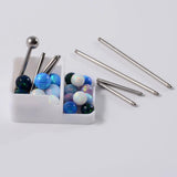 Surgical Steel Tongue Ring with Opal - 14G