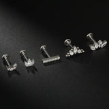 Titanium Tragus Cartilage Labret Lip Screw Earring Flat Back Stud