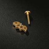 Titanium Tragus Cartilage Labret Lip Screw Earring Flat Back Stud