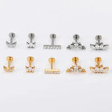 Titanium Tragus Cartilage Labret Lip Screw Earring Flat Back Stud