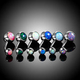 14G Opal Stone Navel Piercings Belly Button Piercings Dangle Earrings