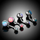 14G Opal Stone Navel Piercings Belly Button Piercings Dangle Earrings
