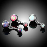 14G Opal Stone Navel Piercings Belly Button Piercings Dangle Earrings