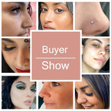 20G Glitter Zircon Nose Studs Stainless Steel Nostril Piercing Jewelry