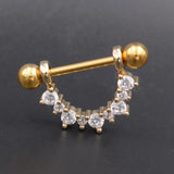 2Pcs Crystal Nipple Piercing Barbell 14G Nipple Rings