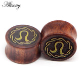 8-20mm Twelve Constellation Ear Plug Tunnel Wood Tunnels Piercing