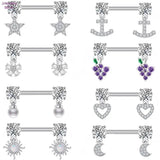 Heart Barbell Nipple Rings Stainless Steel Nipple Piercing