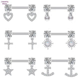 Heart Barbell Nipple Rings Stainless Steel Nipple Piercing