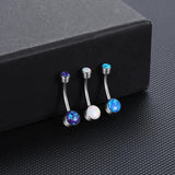 14G Titanium Navel Belly Button Rings CZ & Opal Navel Earrings