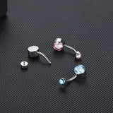 14G Titanium Navel Belly Button Rings CZ & Opal Navel Earrings