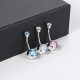 14G Titanium Navel Belly Button Rings CZ & Opal Navel Earrings