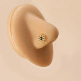 Vintage Zircon Nose Nail Stainless Steel L Rod Piercing Body Jewelry Nose Studs