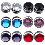 Zircon Flesh Tunnel Plug Ear Piercing Gauge Expander Jewelry Zirconia Earring